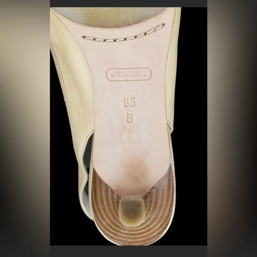 Coach Miranda Open-Toe Slingback in Cream sz 8.5 - Picture 6 of 6